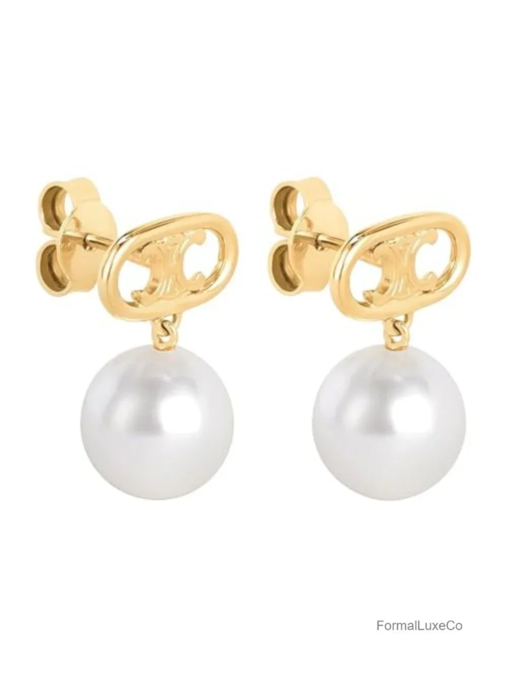 Gold Letter Design Drop Lever Back Earrings Fashion Statement Jewelry Brass 14K